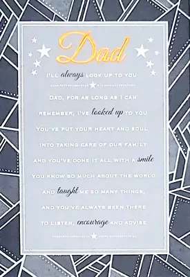 Dad Birthday Card Loving Sentimental Verse Modern Design 9 X 6  • £3.95