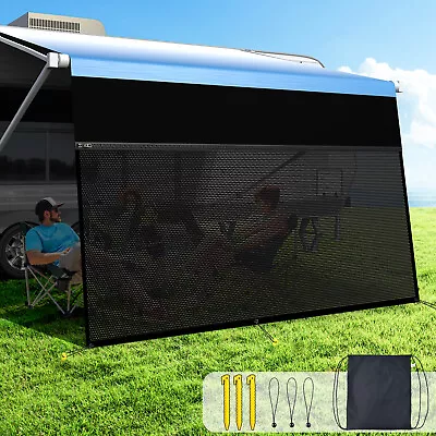 RV Awning Privacy Screen W/ Zipper Trailer Camper Sunshade RV Awning Replacement • $71.36