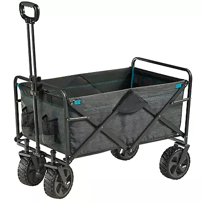 Folding Wagon W/ Cargo Net Collapsible Utility Cart For Garden Beach Outdoors • $126.16