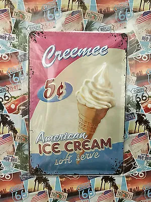 Creemee American Ice Cream - Tin Metal Wall Sign • £12.95