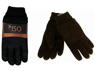 NWT Men Isotoner Black Brown Winter Gloves Thinsulate ISO Microfiber • $16