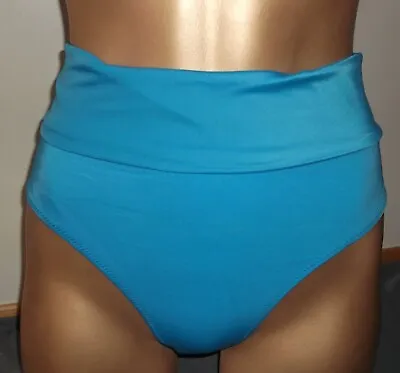 £5.99 • Buy Blue Quality Fully Lined High Waist  Bikini Bottoms Size 16 - New