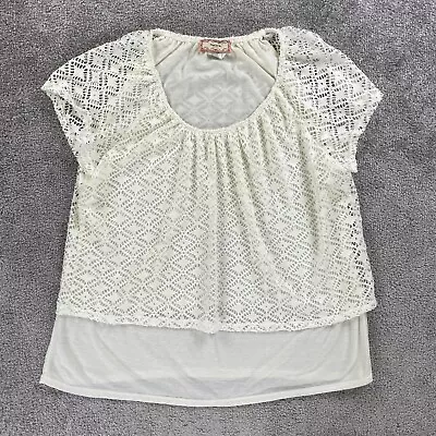 Vintage C'est La Vie Womens White Lace Top Extra Large Lined Blouse • $16.99