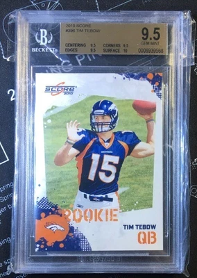$9.99 • Buy 2010 Panini Score Tim Tebow 396 Rookie RC BGS 9.5 True Gem Mint