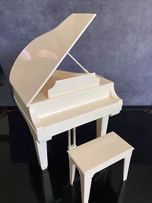 Vintage Barbie Furniture Cream Grand Piano Which Plays With Music With A Bench • $80