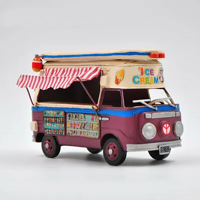 Decorative US Ice Cream Truck Model  Handmade Vintage Metal Car Model Decor SALE • $79.95