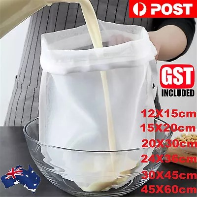 $19.99 • Buy 4x Micron Reusable Nylon Fine Mesh Food Strainer Filter Bag For Nut Milk Coffee