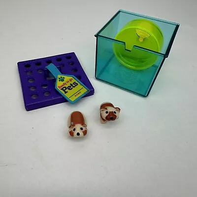Vintage 1992 Littlest Pet Shop Ready To Go Pets Hurrying Hamsters W/ Cage • $34.44