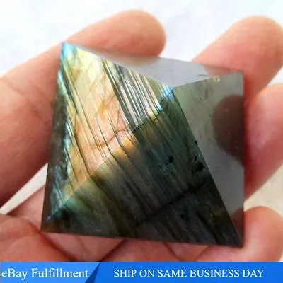 Natural Labradorite Orgone Energy Pyramid Healing Quartz Crystal Gemstone Tower • $9.21
