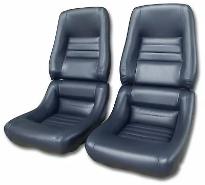 Corvette C3  Leather-Like  Vinyl Seat Covers Dark Blue 4  Bolster 1979-1981 • $413.99