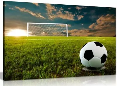 Football On An Open Field Canvas Wall Art Picture Print • £34.99