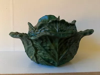 Vintage Cabbage Ware Leaf  Covered Bowl 6 Inch Serving Bowl Dish Glass • £19