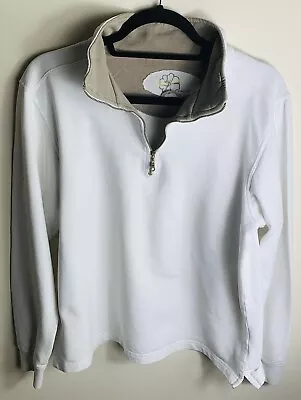 Quba Sails Half Zip White Sweatshirt. Size M • £7.99