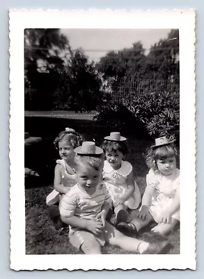 6 Vintage Photographs Birthday Party Children W/ Tiny Party Hats • $6.99
