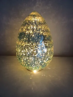 Large Mosaic Table Lamp Egg Shaped Mood Light Table Lamp Pale Turquoise New • £75