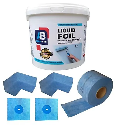 7.5 M² Waterproof Tanking Set Aqua Build Shower Liquid Foil Membrane Seal Kit11 • £5.99