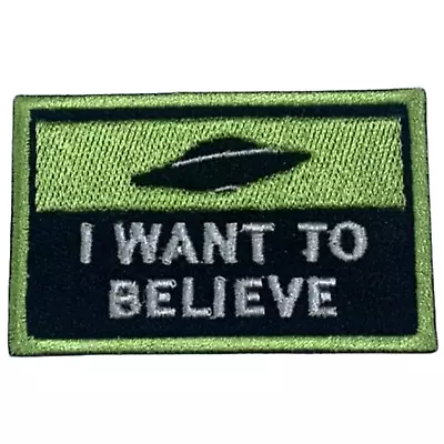 I Want To Believe Embroidery Patch Iron On Sew On Badge Applique Clothes Jeans • £2.89