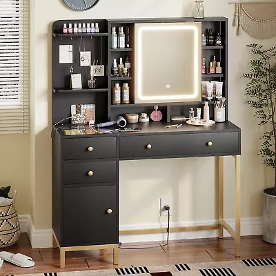 Makeup Vanity With Lights In 3 Colors Vanity Desk With Mirror &Charging Station • $189.97