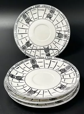 4 Mikasa Ultima Plus Parisian Scenes Super Strong Fine China Cafe Chairs Saucers • $19.95