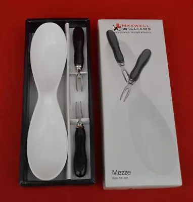 Maxwell & Williams  White Porcelain Mezze Dish /  Forks Set - Boxed & Super! • £13.50