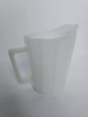 Hazel Atlas 1950's Small Ribbed Milk Glass Pitcher 5  • $12