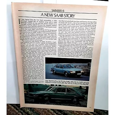 1979 SAAB 900 Turbo Feature Article Vintage 70s • $4.99