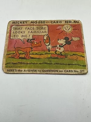 Mickey Mouse Bubble Gum Trading Card #47 R89 1935 • $29.85