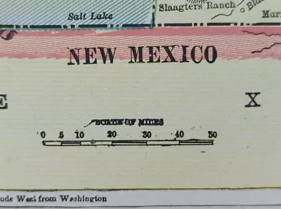 Vintage 1893 NEW MEXICO Map 11 X14  Old Antique Original ALBUQUERQUE SANTA FE NM • $25.16