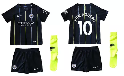 Manchester City Football Kit (Size 4-5y) Kid's Nike Away Full Kit - Aguero - New • £29.99