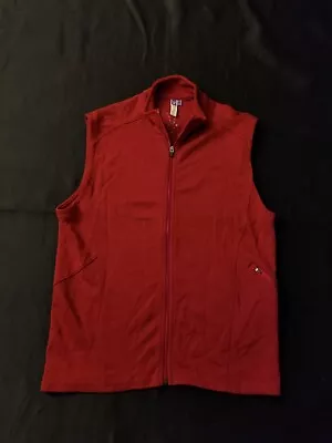 IBEX Red New Zealand Merino Wool Shak Vest Full Zip Pockets USA Mens L • $67.50