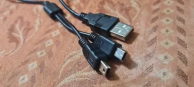 2m  Dual Mini USB Splitter Cable Power 2 Mini USB Devices At Once • £2