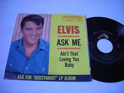 W PICTURE SLEEVE Elvis Presley Ask Me / Ain't That Loving You Baby 1958 45rpm • $10.99