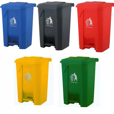 Recycling Dustbin Rubbish Pedal Bin Waste Trash Kitchen Home Office 30L 50L 80L • £19.99