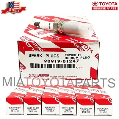 6 Pack Genuine OEM Toyota Lexus Siena Spark Plugs 90919-01247 FK20HR11 Denso • $143.07