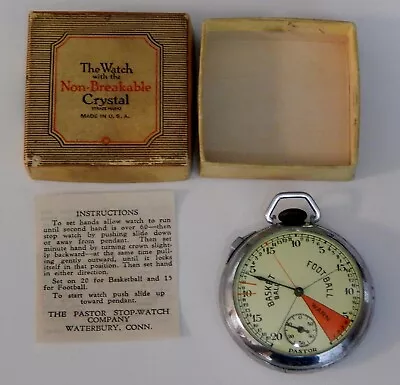 1940s WORKING PASTOR STOP WATCH SPORTS FOOTBALL BASKETBALL W BOX • $33