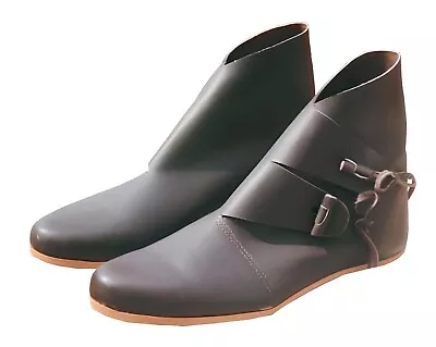 Unisex Medieval Style Ankle Boot With Toggle Closure. • $56