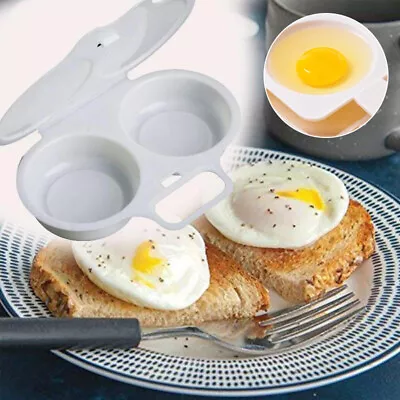 Kitchen Microwave Oven Round Shape Egg Steamer Cooking Mold Egg Poacher Egg Tra☆ • $3.90