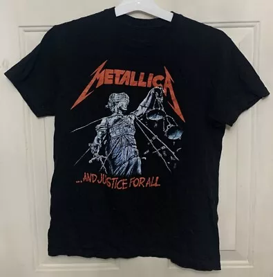 Metallica And Justice For All Graphics T-shirt Mens M Black 36” Chest • $13