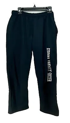 Gildan Sweatpants Mens Size S Black Heavy Fleece Warm Up Lounge Logo W/ Pockets • $10.04