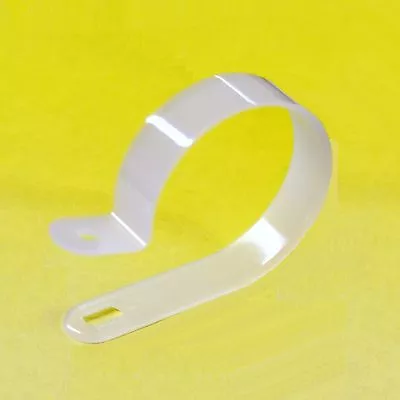 £1.55 • Buy White Plastic Nylon P Clips For Mounting Cables Wires Range Of Sizes Quantities