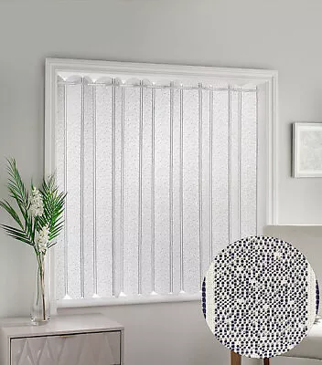 Parma Textured Voile Louvre Vertical Pleated Window Blind Panel - White • £9.49