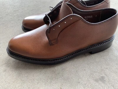$159 • Buy Vtg NEW Florsheim Brown Oxford 5 Nail V Cleat Pebbled Blucher Plain Toe 9.5 3E