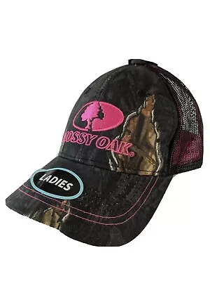 Ladies Mossy Oak Break-Up Eclipse  Camo Pink/Black Mesh Baseball Cap One Size • $9.99