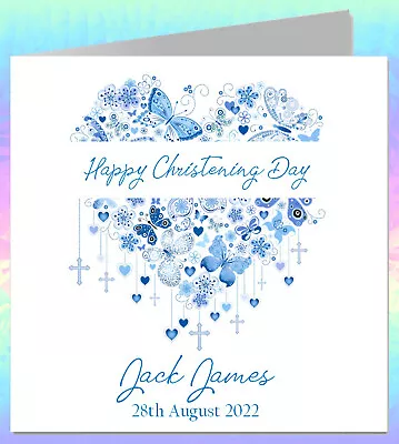 £3.49 • Buy Personalised Christening Card Baptism Boy Male Son Godson Grandson CC6