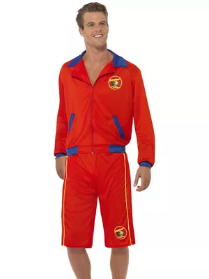 Men's Beach Baywatch Lifeguard Red Jacket And Shorts Costume Large 42-44 • $46.98