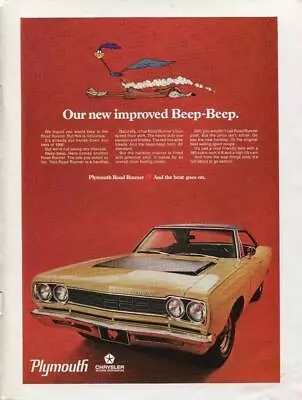 Vintage Chrysler Plymouth Car  Print Auto Ad  -road Runner - Improved Beep-beep • $7.99