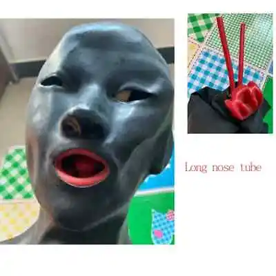 3D Latex Hood 0.6mm Rubber Mask Long Nose Tube Back Zip • $36.99