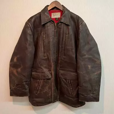 HERCULES Vintage 50S 60S Leather Jacket L Xl Coat Brown Men's From Japan • $2278.85