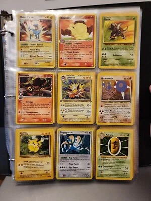 $99.99 • Buy Pokemon Childhood Binder Vintage & WoTC Lot Of Cards Holos Rares 1st Edition
