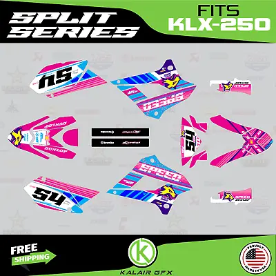 $79.99 • Buy Graphics Kit For Kawasaki KLX250 (2008-2020) KLX 250 SPLIT-pink